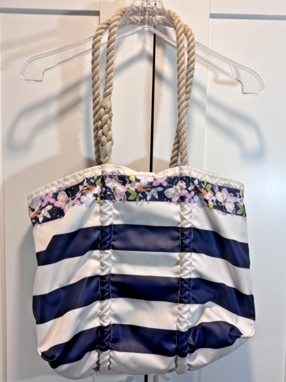 Vera Bradley x Sea Bags Nautical Stripes x ReActive Bloom Boom Rope Tote Bag - Picture 2 of 8